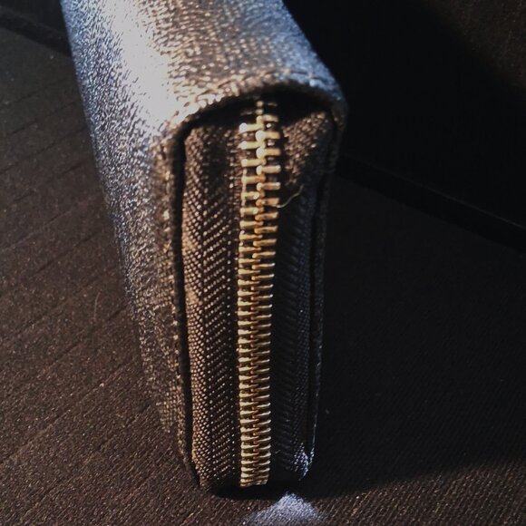 Wallet, Michael Kors - Jet Set Zip-Around Travel - Black Pebbled Leather - Picture 6 of 15